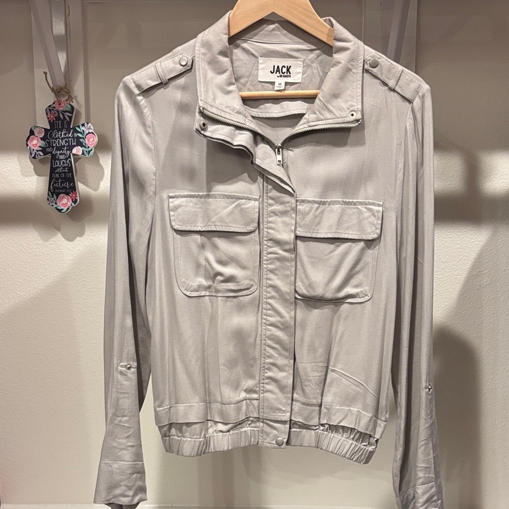 Jack by BB Dakota Women's Light Gray Utility Jacket